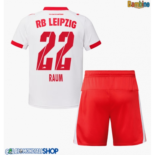 Maglie da calcio RB Leipzig David Raum #22 Prima Maglia Bambino 2025-26 Manica Corta + Pantaloni corti)